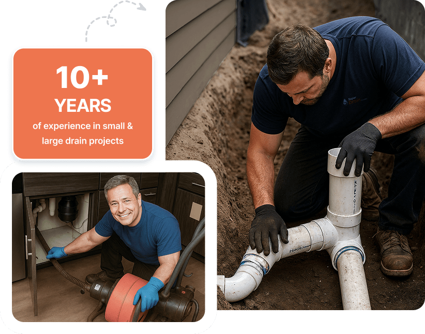 Plumbers from Super Drain London with a decade of reliable service