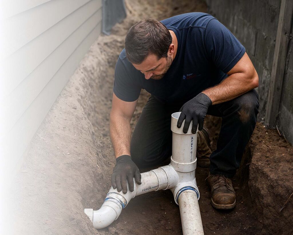 Sewer line services by expert plumber
