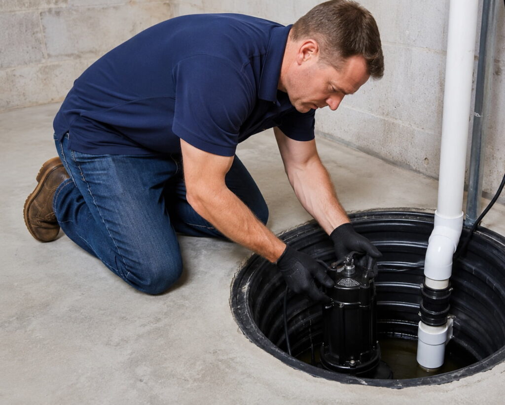 Sump pump services by expert plumber